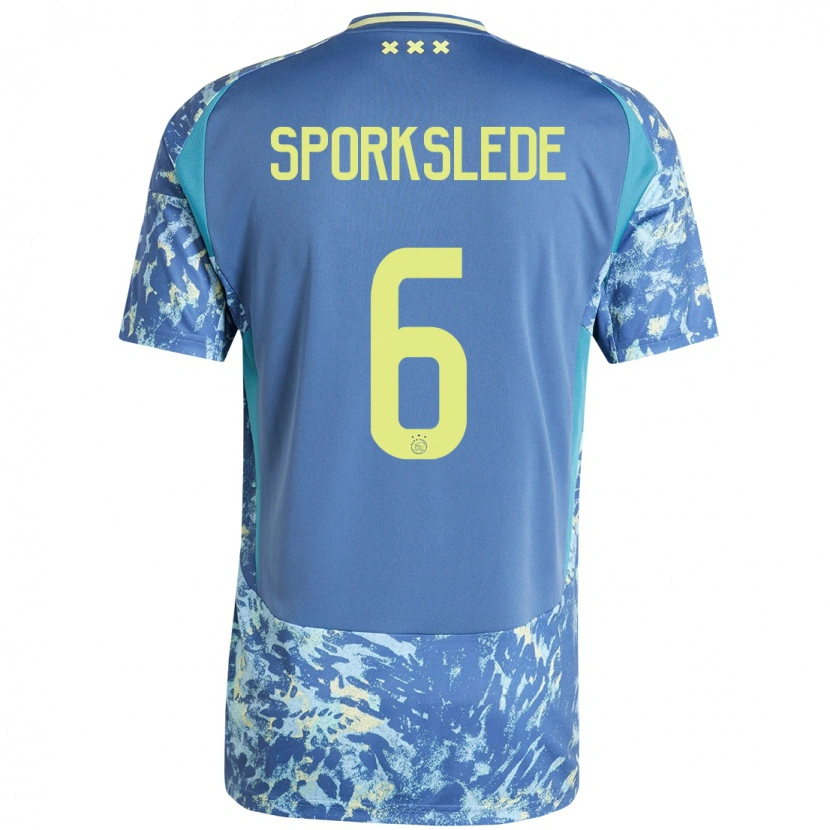 Danxen Damen Fabian Sporkslede #6 Grau Blau Gelb Auswärtstrikot Trikot 2024/25 T-Shirt