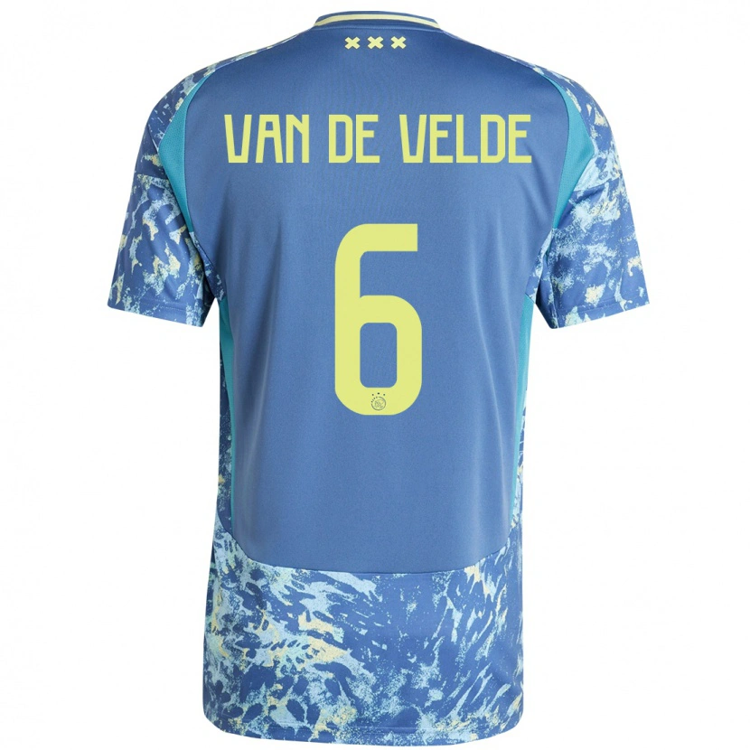 Danxen Damen Jonna Van De Velde #6 Grau Blau Gelb Auswärtstrikot Trikot 2024/25 T-Shirt