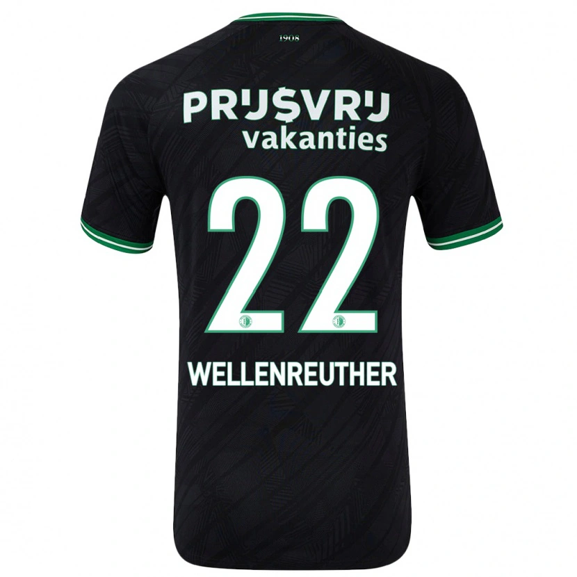 Danxen Damen Timon Wellenreuther #22 Schwarz Grün Auswärtstrikot Trikot 2024/25 T-Shirt