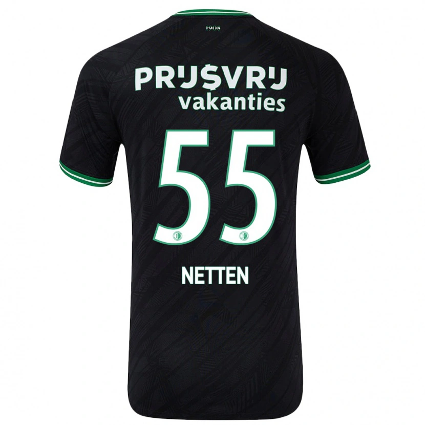 Danxen Damen Luc Netten #55 Schwarz Grün Auswärtstrikot Trikot 2024/25 T-Shirt