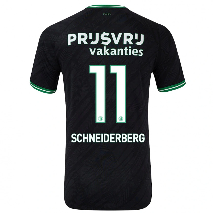 Danxen Damen July Schneiderberg #11 Schwarz Grün Auswärtstrikot Trikot 2024/25 T-Shirt