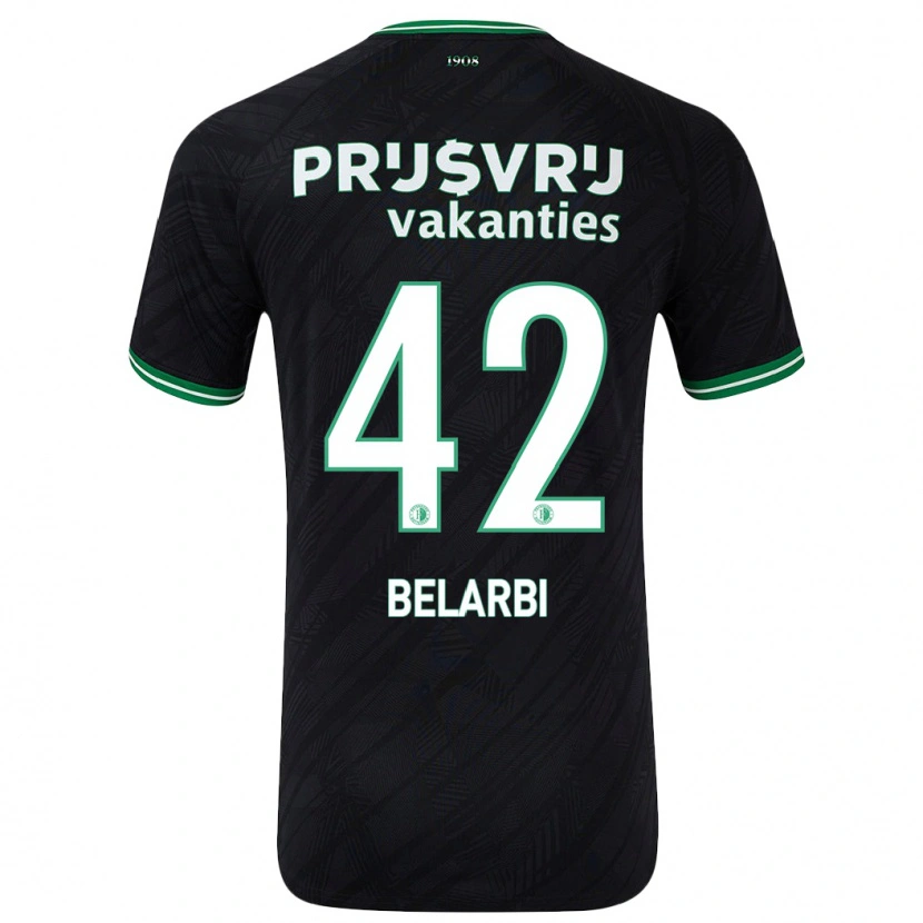 Danxen Damen Abdel Belarbi #42 Schwarz Grün Auswärtstrikot Trikot 2024/25 T-Shirt