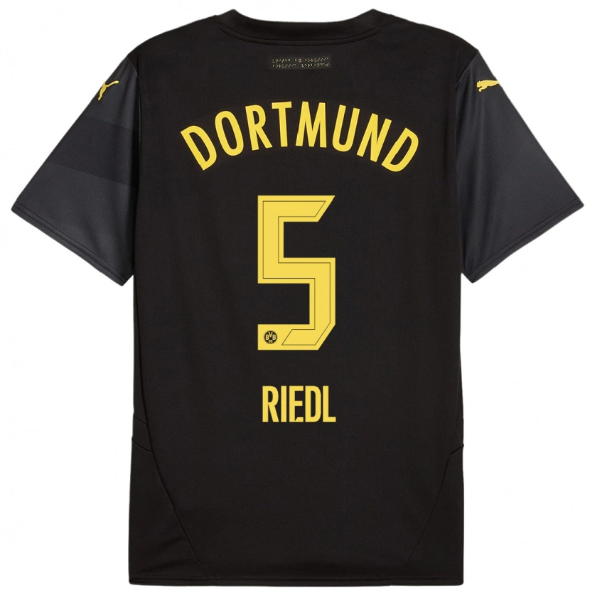 Danxen Damen Jan-Luca Riedl #5 Schwarz Gelb Auswärtstrikot Trikot 2024/25 T-Shirt