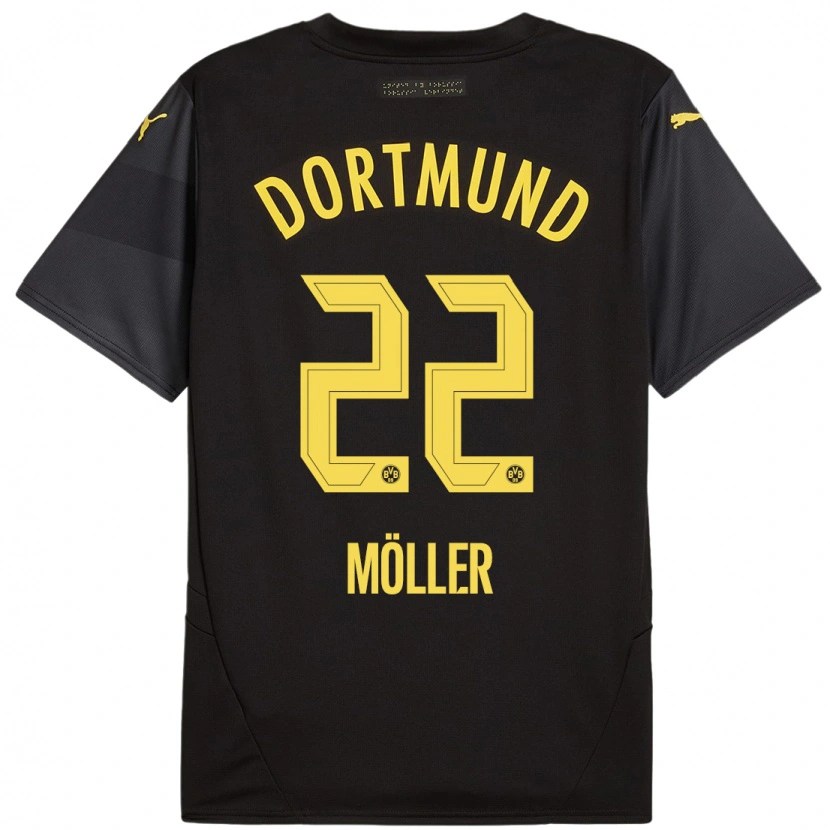 Danxen Damen Paul Möller #22 Schwarz Gelb Auswärtstrikot Trikot 2024/25 T-Shirt