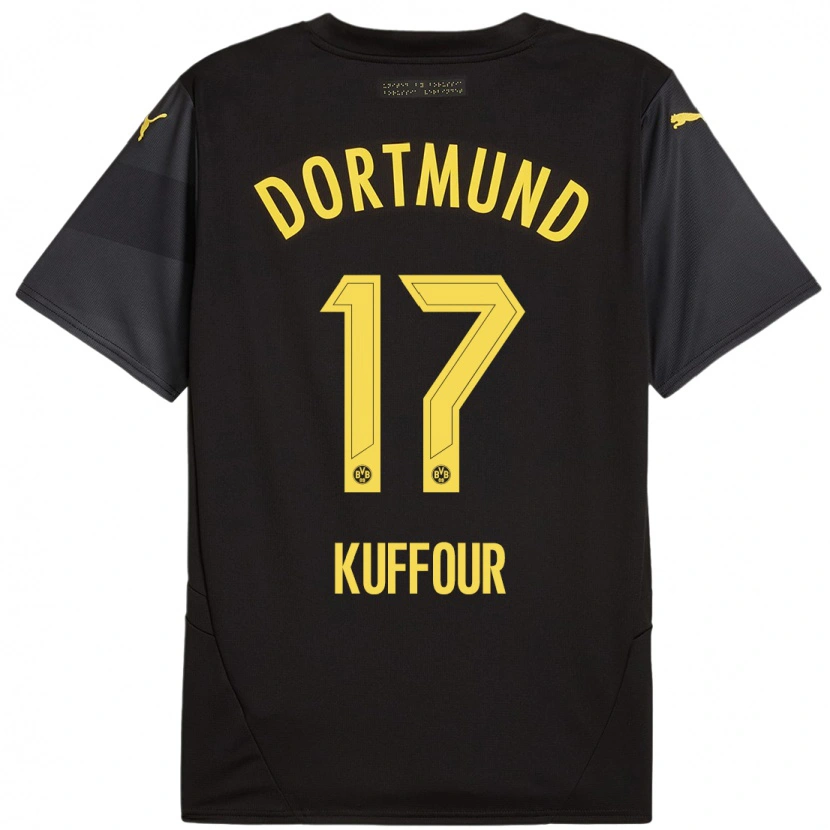 Danxen Damen Lloyd-Addo Kuffour #17 Schwarz Gelb Auswärtstrikot Trikot 2024/25 T-Shirt