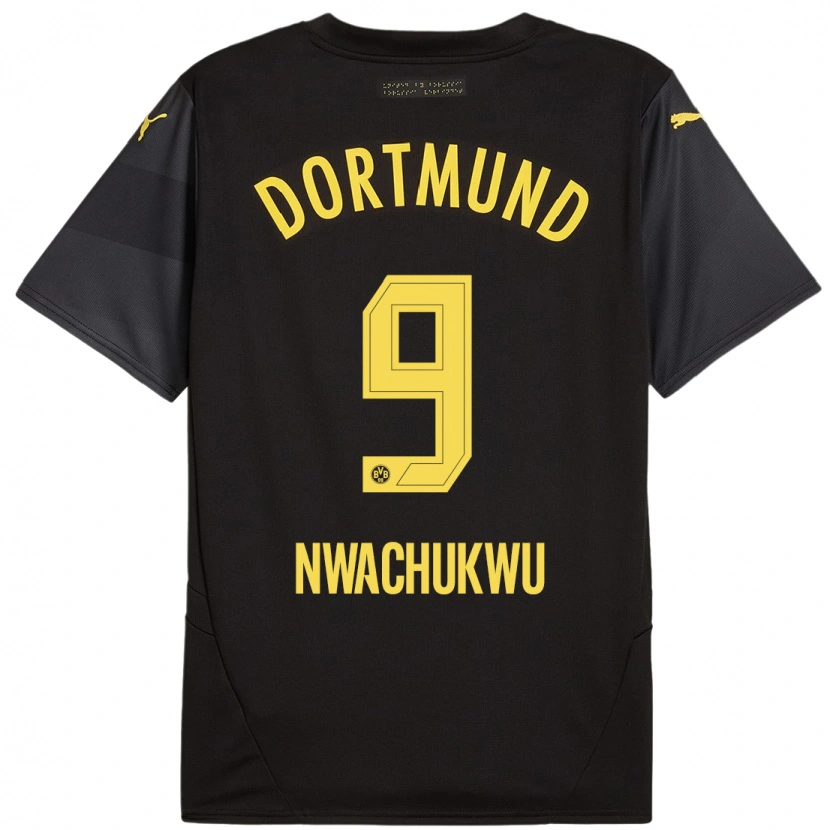 Danxen Damen Isaak Nwachukwu #9 Schwarz Gelb Auswärtstrikot Trikot 2024/25 T-Shirt