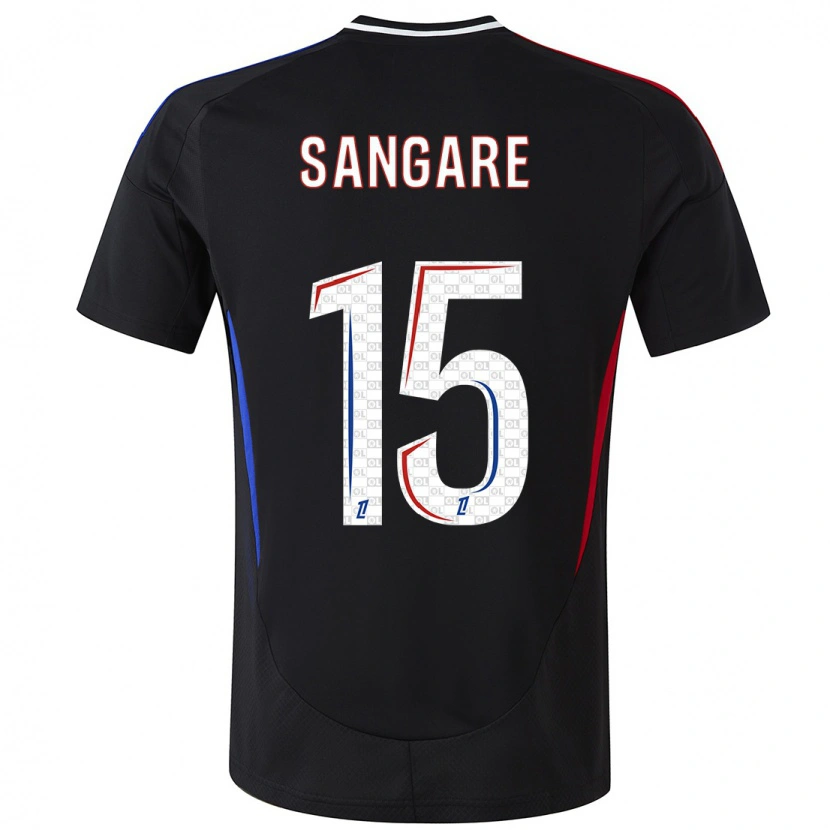 Danxen Damen Wassa Sangaré #15 Schwarz Auswärtstrikot Trikot 2024/25 T-Shirt