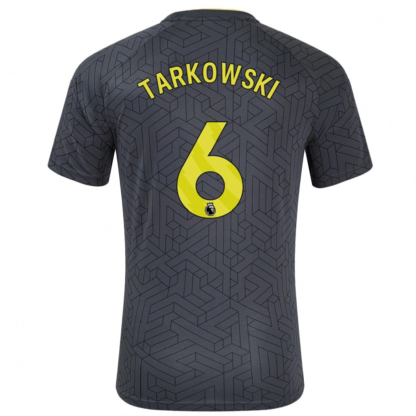 Danxen Damen James Tarkowski #6 Schwarz Gelb Auswärtstrikot Trikot 2024/25 T-Shirt