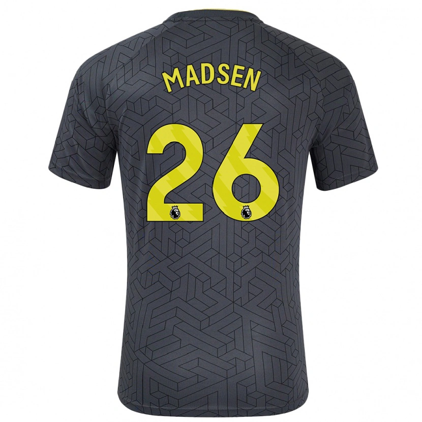 Danxen Damen Rikke Madsen #26 Schwarz Gelb Auswärtstrikot Trikot 2024/25 T-Shirt