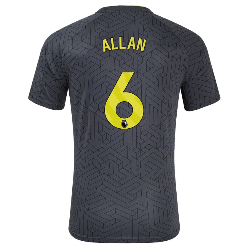 Danxen Damen Allan #6 Schwarz Gelb Auswärtstrikot Trikot 2024/25 T-Shirt
