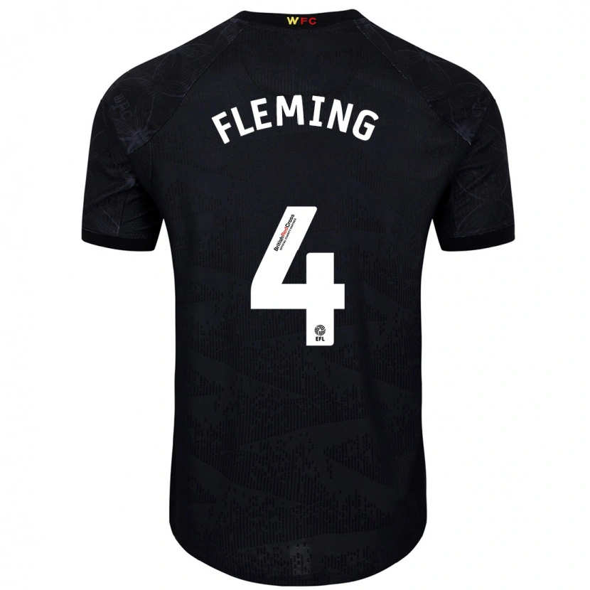 Danxen Damen Charlotte Fleming #4 Schwarz Weiß Auswärtstrikot Trikot 2024/25 T-Shirt