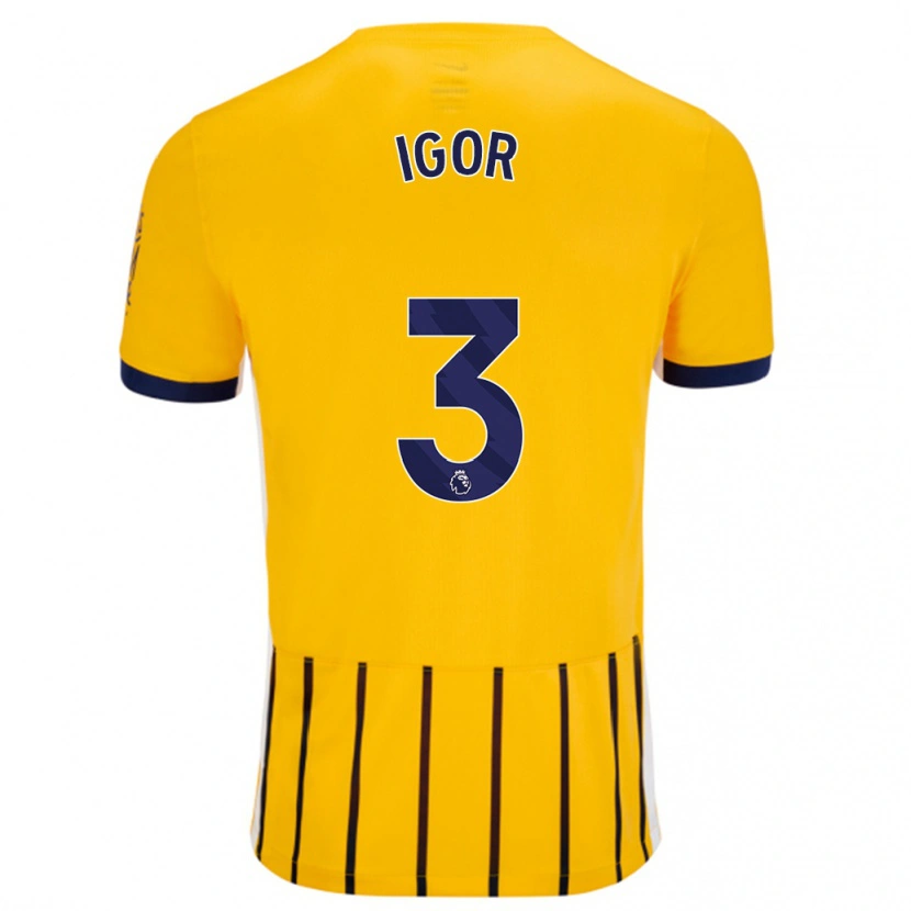 Danxen Damen Igor #3 Gold Blau Nadelstreifen Auswärtstrikot Trikot 2024/25 T-Shirt
