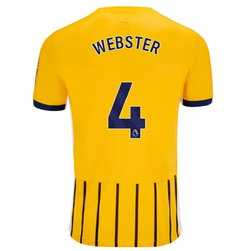 Danxen Damen Adam Webster #4 Gold Blau Nadelstreifen Auswärtstrikot Trikot 2024/25 T-Shirt