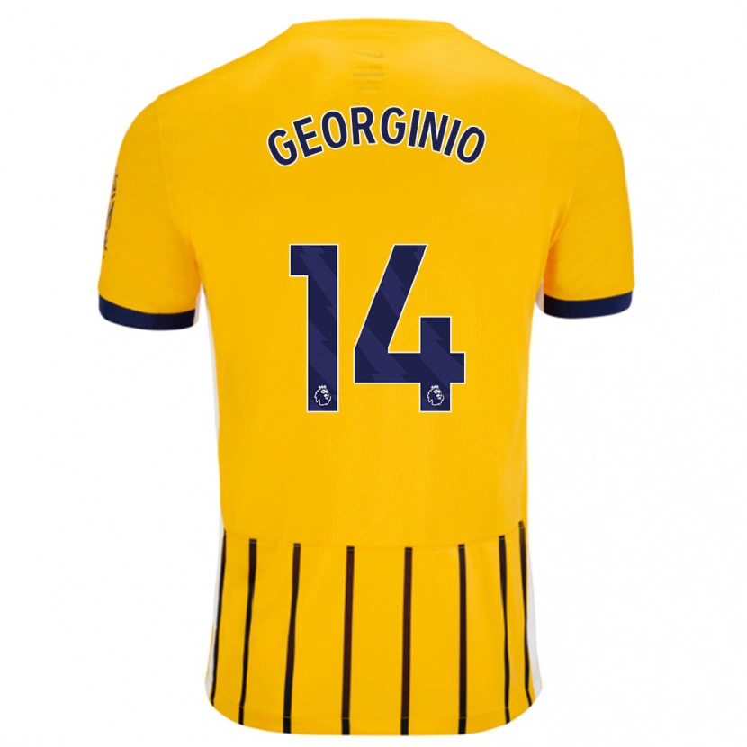 Danxen Damen Georginio Rutter #14 Gold Blau Nadelstreifen Auswärtstrikot Trikot 2024/25 T-Shirt