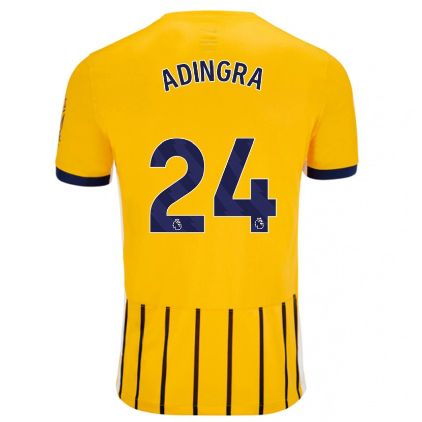 Danxen Damen Simon Adingra #24 Gold Blau Nadelstreifen Auswärtstrikot Trikot 2024/25 T-Shirt