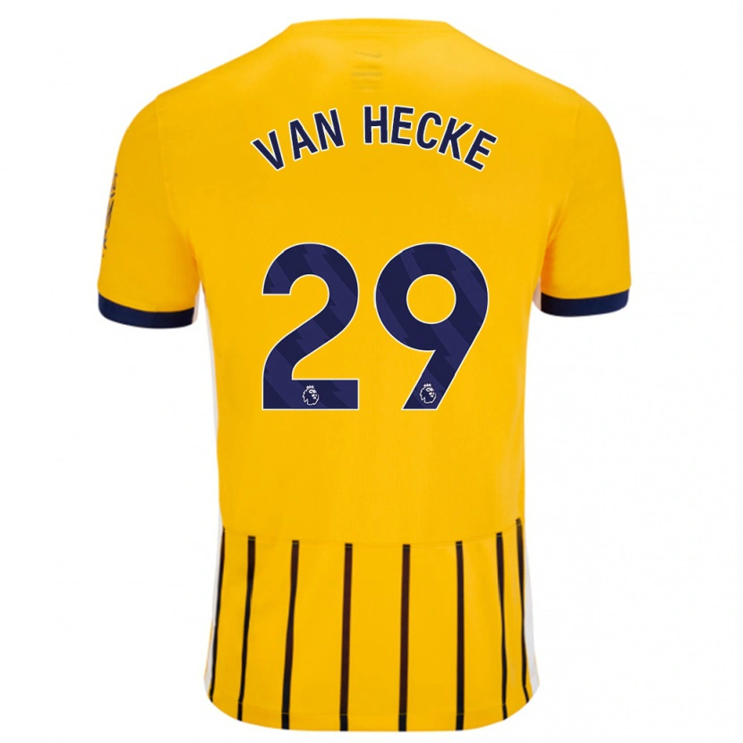 Danxen Damen Jan Paul Van Hecke #29 Gold Blau Nadelstreifen Auswärtstrikot Trikot 2024/25 T-Shirt