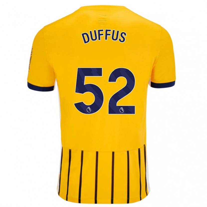 Danxen Damen Josh Duffus #52 Gold Blau Nadelstreifen Auswärtstrikot Trikot 2024/25 T-Shirt