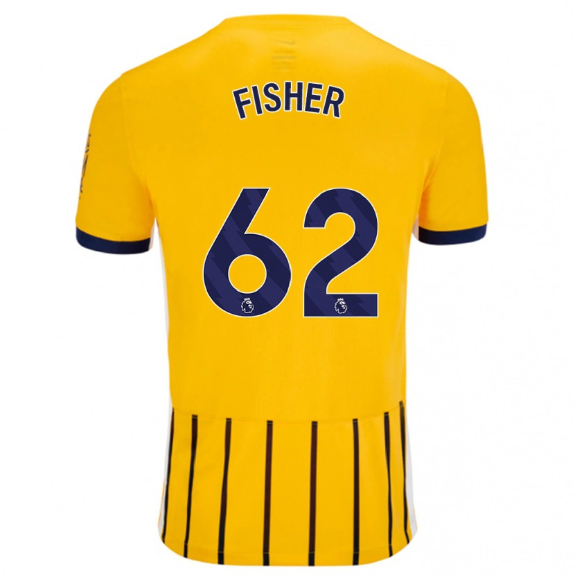 Danxen Damen Hugo Fisher #62 Gold Blau Nadelstreifen Auswärtstrikot Trikot 2024/25 T-Shirt