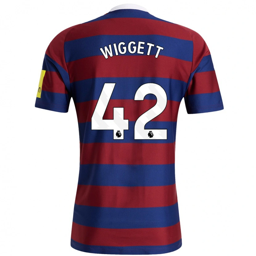 Danxen Damen Charlie Wiggett #42 Burgunderrot Marineblau Auswärtstrikot Trikot 2024/25 T-Shirt