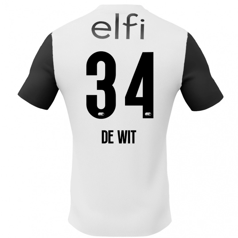 Danxen Damen Mees De Wit #34 Weiß Schwarz Auswärtstrikot Trikot 2024/25 T-Shirt