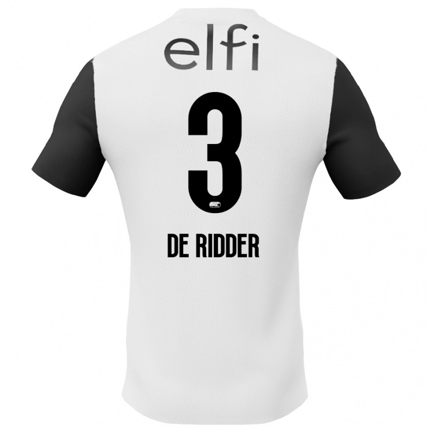Danxen Damen Djoeke De Ridder #3 Weiß Schwarz Auswärtstrikot Trikot 2024/25 T-Shirt