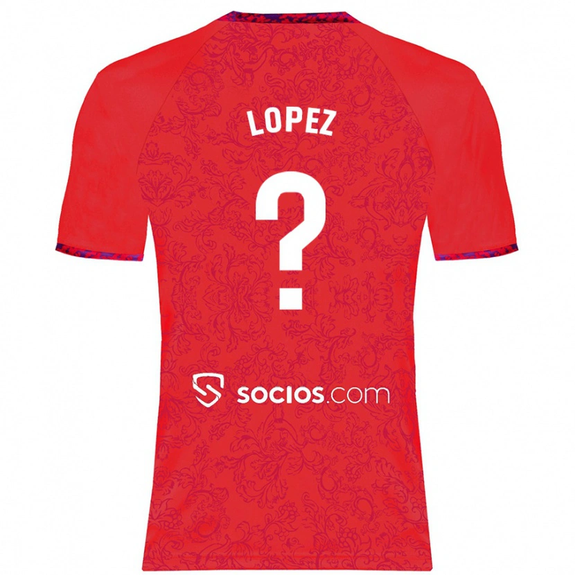 Danxen Damen David López #0 Rot Auswärtstrikot Trikot 2024/25 T-Shirt