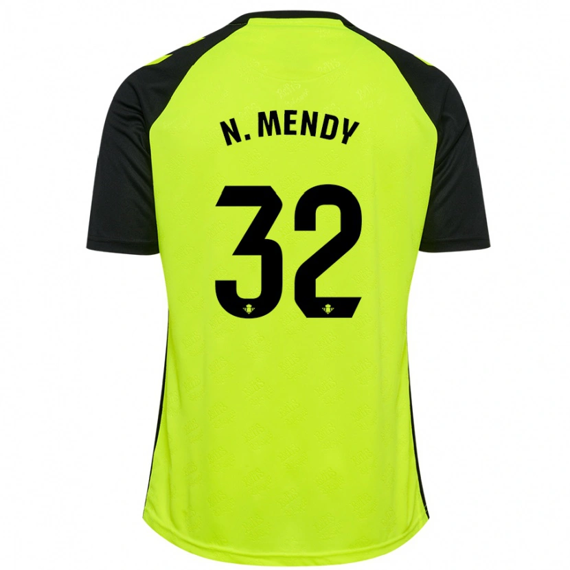 Danxen Damen Nobel Mendy #32 Fluoreszierendes Gelb Schwarz Auswärtstrikot Trikot 2024/25 T-Shirt