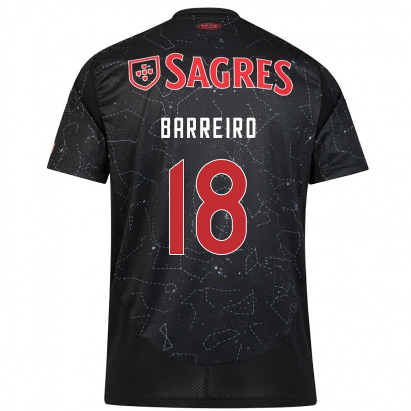 Danxen Damen Leandro Barreiro #18 Schwarz Rot Auswärtstrikot Trikot 2024/25 T-Shirt