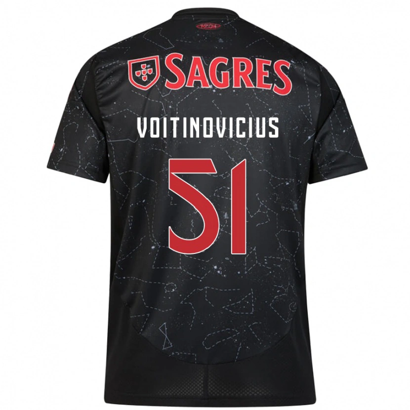 Danxen Damen Arnas Voitinovicius #51 Schwarz Rot Auswärtstrikot Trikot 2024/25 T-Shirt