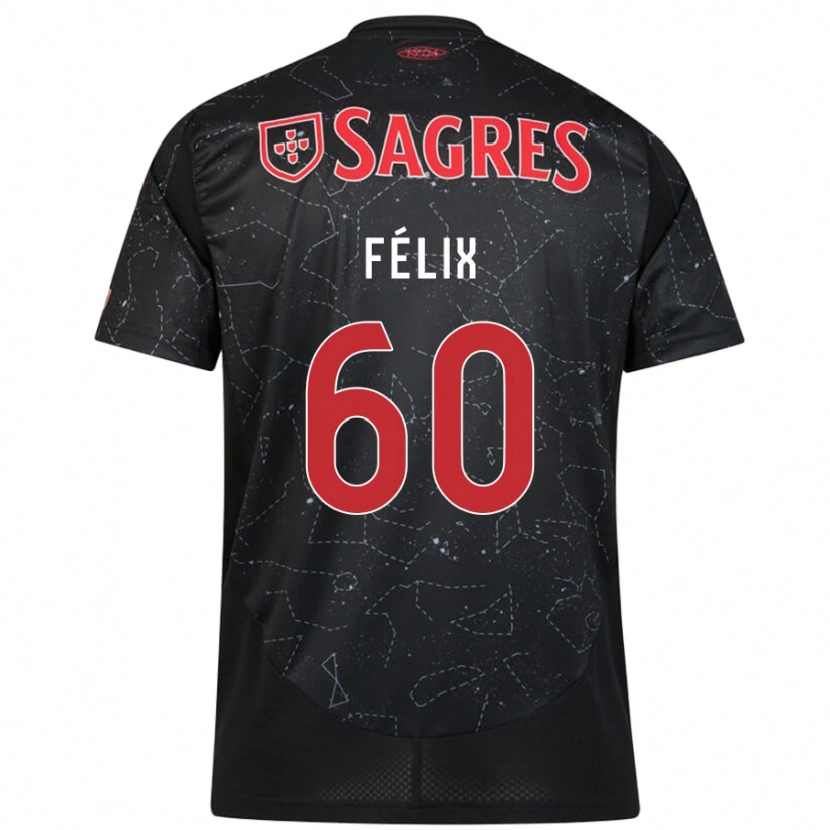 Danxen Damen Nuno Félix #60 Schwarz Rot Auswärtstrikot Trikot 2024/25 T-Shirt