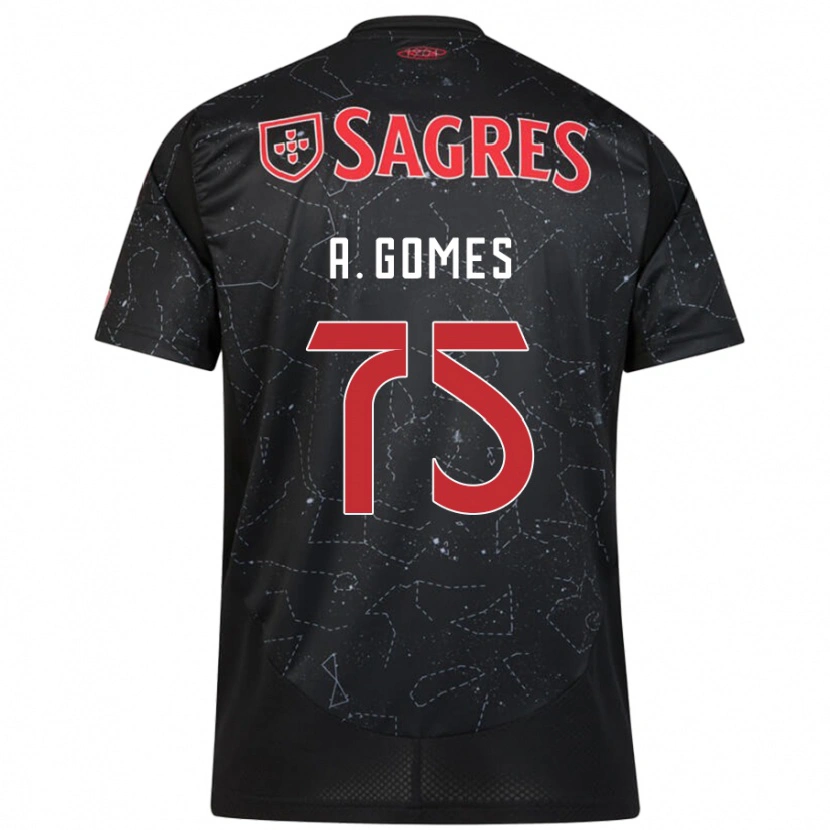 Danxen Damen André Gomes #75 Schwarz Rot Auswärtstrikot Trikot 2024/25 T-Shirt