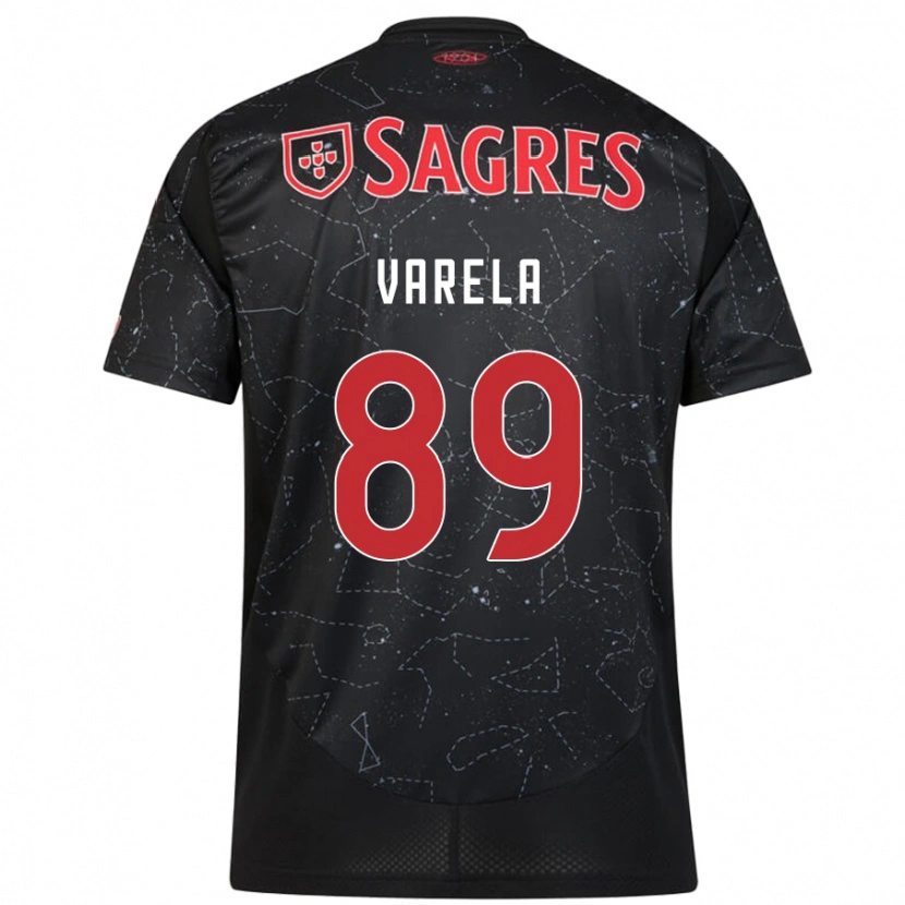 Danxen Damen Gustavo Varela #89 Schwarz Rot Auswärtstrikot Trikot 2024/25 T-Shirt