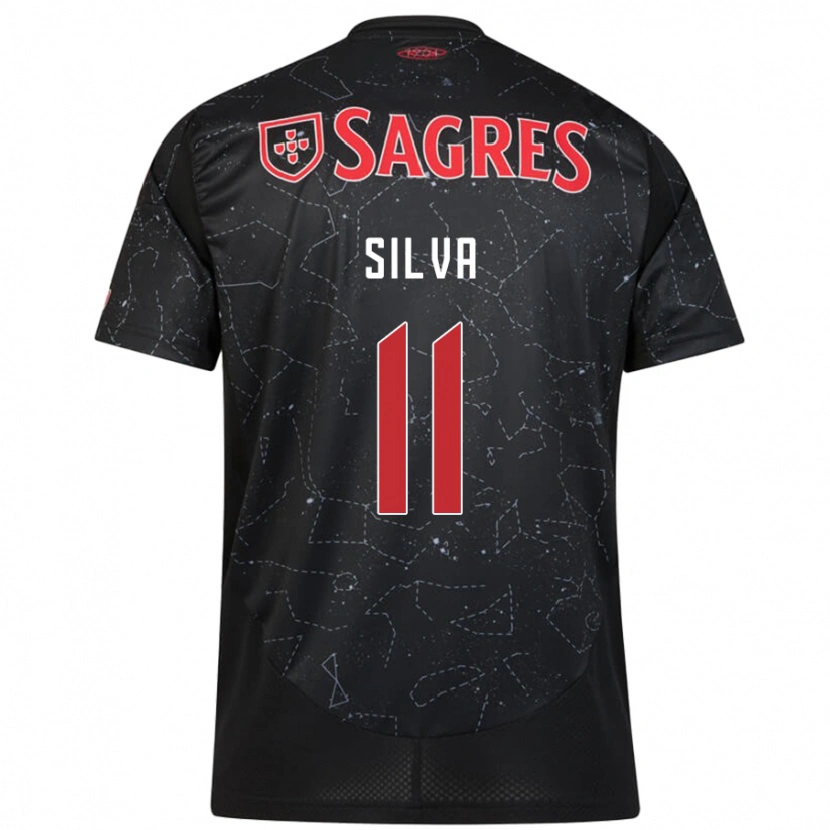 Danxen Damen Jéssica Silva #11 Schwarz Rot Auswärtstrikot Trikot 2024/25 T-Shirt