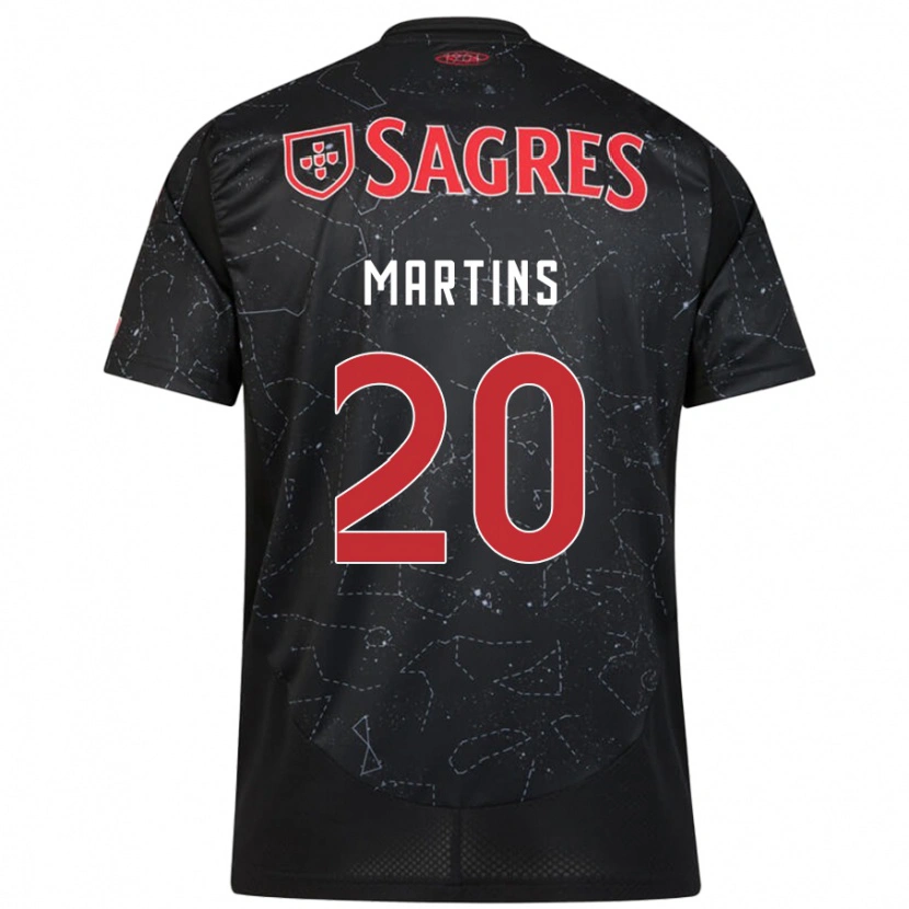 Danxen Damen Lara Martins #20 Schwarz Rot Auswärtstrikot Trikot 2024/25 T-Shirt