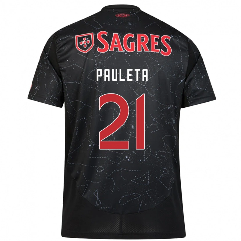 Danxen Damen Pauleta #21 Schwarz Rot Auswärtstrikot Trikot 2024/25 T-Shirt