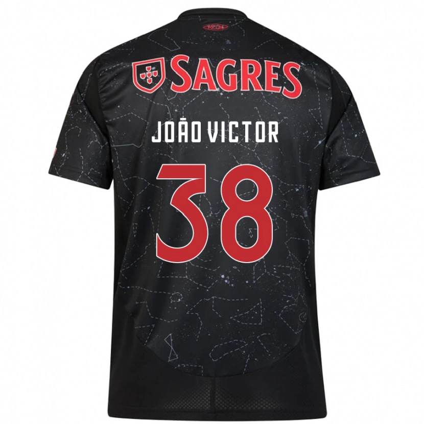 Danxen Damen João Victor #38 Schwarz Rot Auswärtstrikot Trikot 2024/25 T-Shirt