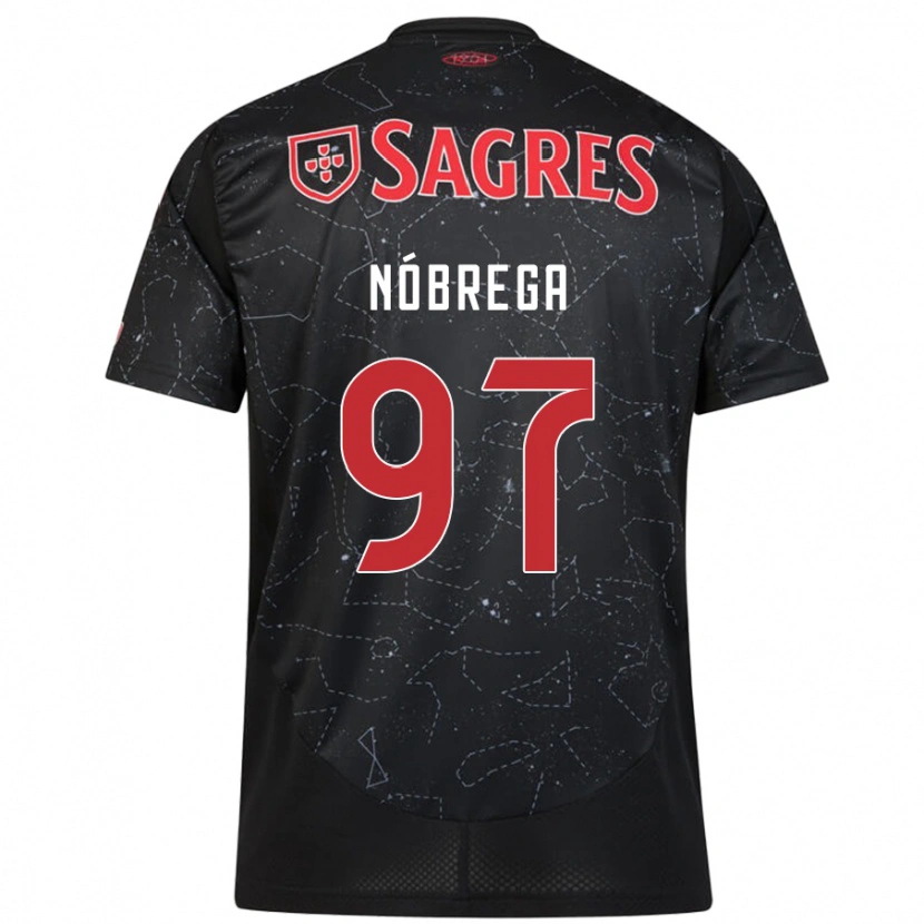 Danxen Damen Ricardo Nóbrega #97 Schwarz Rot Auswärtstrikot Trikot 2024/25 T-Shirt