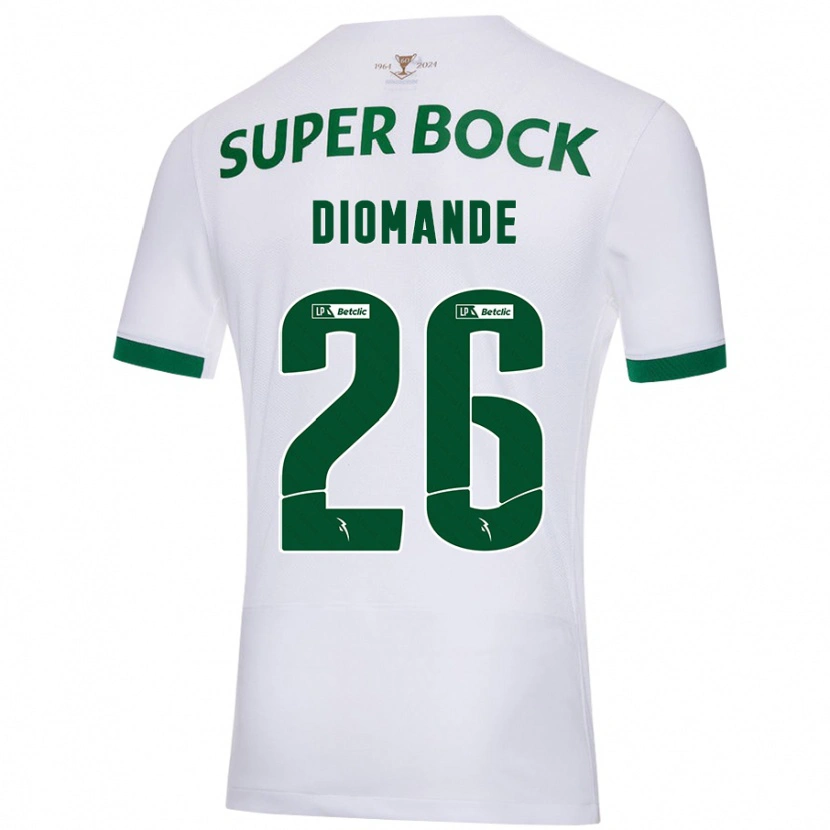Danxen Damen Ousmane Diomande #26 Weiß Grün Auswärtstrikot Trikot 2024/25 T-Shirt