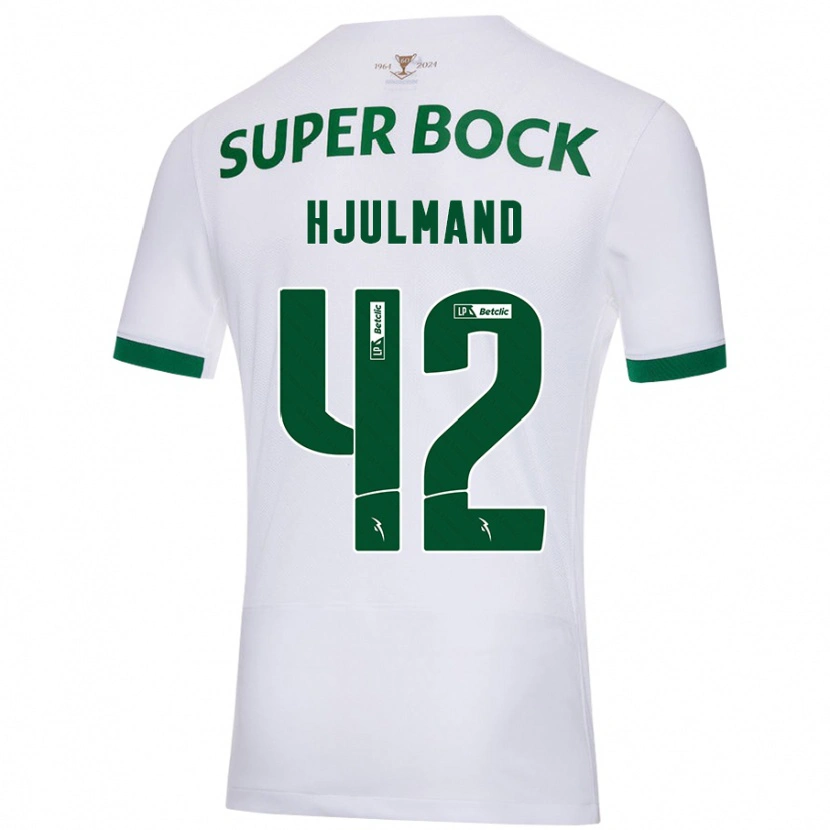 Danxen Damen Morten Hjulmand #42 Weiß Grün Auswärtstrikot Trikot 2024/25 T-Shirt