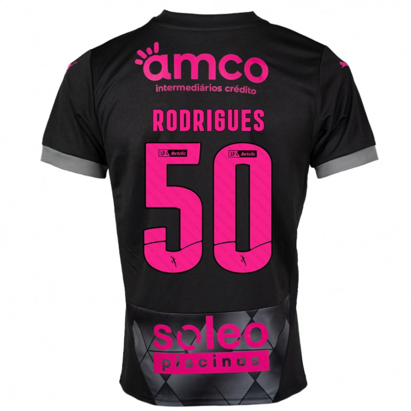 Danxen Damen Diego Rodrigues #50 Schwarz Rosa Auswärtstrikot Trikot 2024/25 T-Shirt