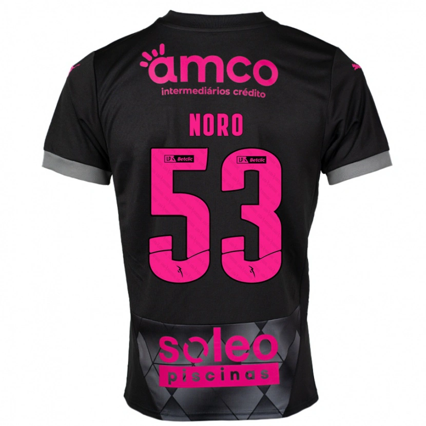 Danxen Damen Jonatás Noro #53 Schwarz Rosa Auswärtstrikot Trikot 2024/25 T-Shirt