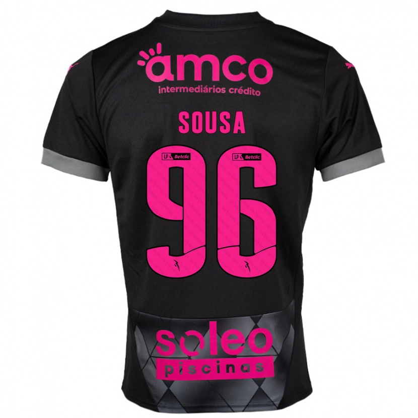 Danxen Damen Afonso Sousa #96 Schwarz Rosa Auswärtstrikot Trikot 2024/25 T-Shirt