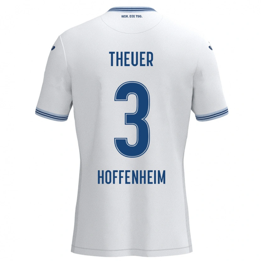 Danxen Damen Maximilian Theuer #3 Weiß Blau Auswärtstrikot Trikot 2024/25 T-Shirt