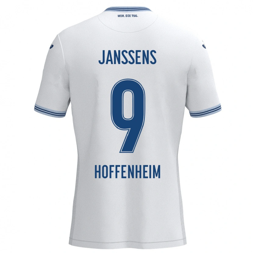 Danxen Damen Jill Janssens #9 Weiß Blau Auswärtstrikot Trikot 2024/25 T-Shirt