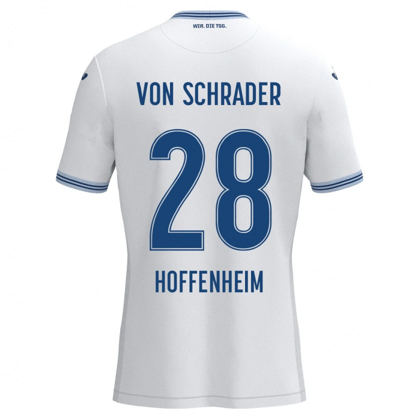 Danxen Damen Lina Von Schrader #28 Weiß Blau Auswärtstrikot Trikot 2024/25 T-Shirt