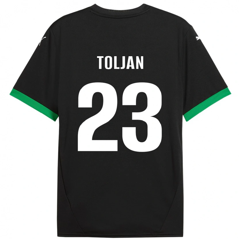 Danxen Kinder Jeremy Toljan #23 Schwarz Dunkelgrün Heimtrikot Trikot 2024/25 T-Shirt
