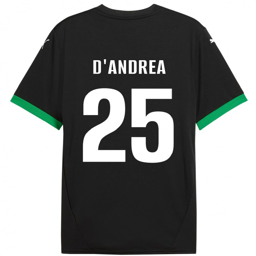 Danxen Kinder Luca D'andrea #25 Schwarz Dunkelgrün Heimtrikot Trikot 2024/25 T-Shirt