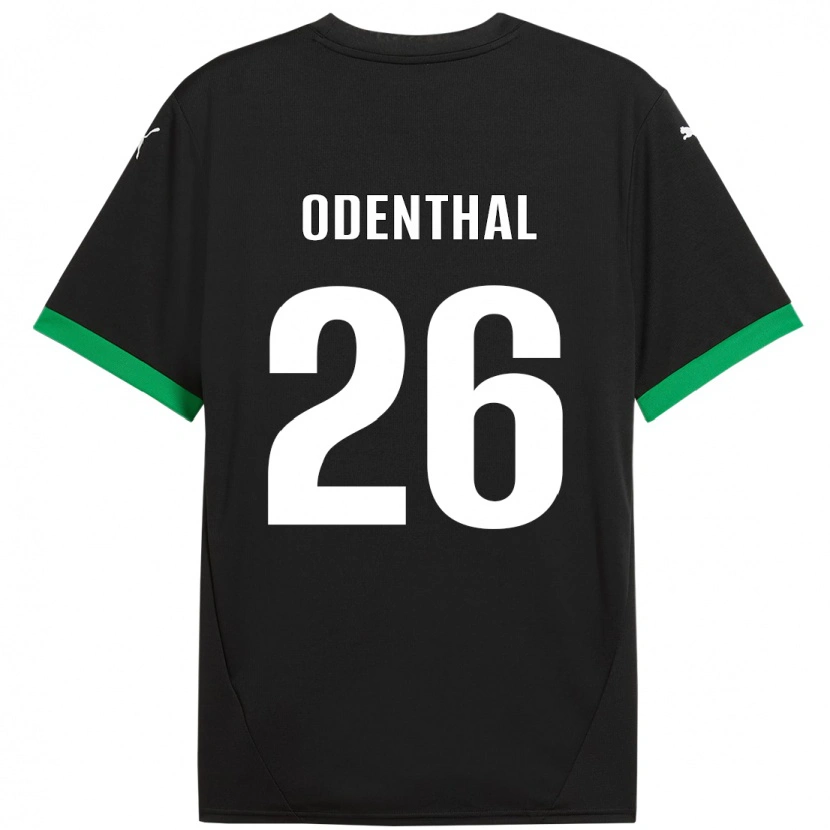 Danxen Kinder Cas Odenthal #26 Schwarz Dunkelgrün Heimtrikot Trikot 2024/25 T-Shirt
