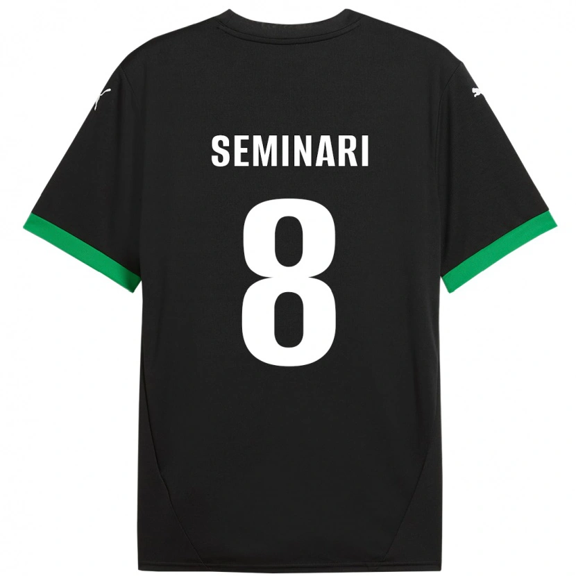 Danxen Kinder Giacomo Seminari #8 Schwarz Dunkelgrün Heimtrikot Trikot 2024/25 T-Shirt