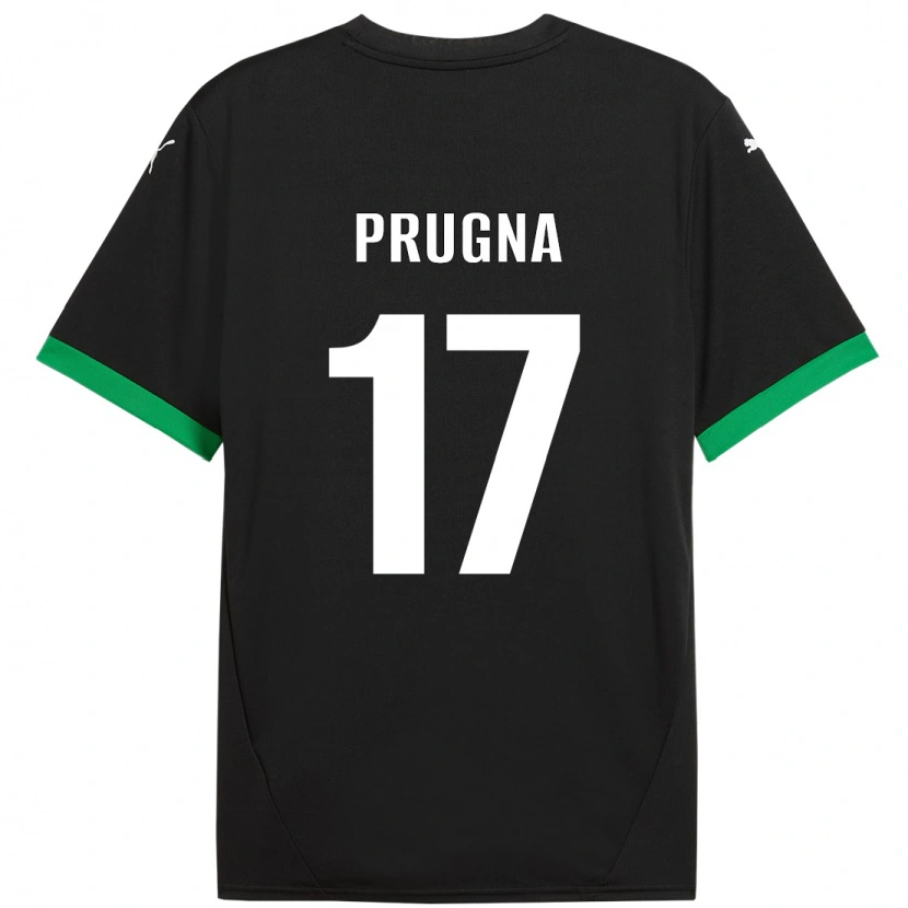 Danxen Kinder Cecilia Prugna #17 Schwarz Dunkelgrün Heimtrikot Trikot 2024/25 T-Shirt